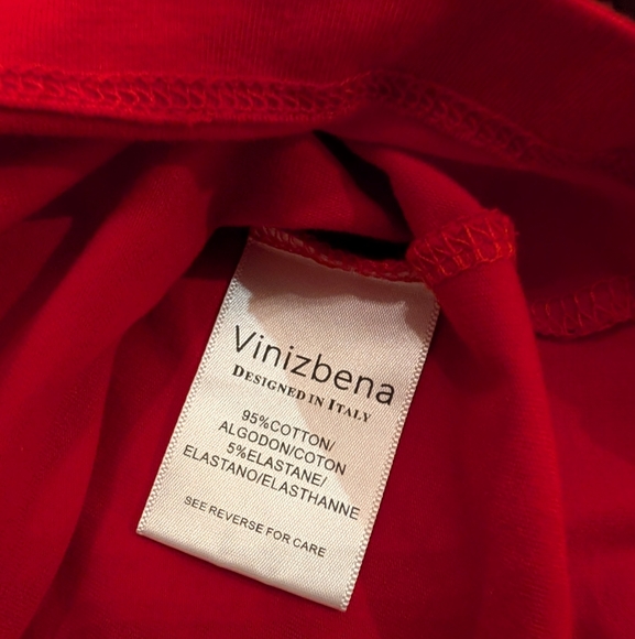 Rhinestone, sequin & beaded red T-shirt by Vinizbena - size L - Picture 4 of 10